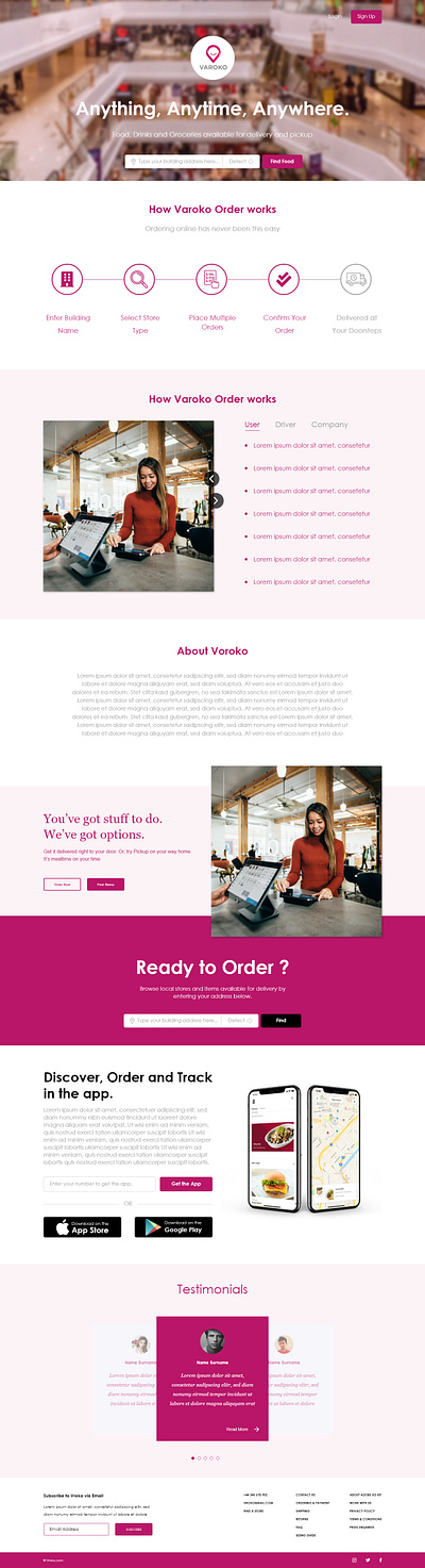 Varoko Landing Page UI/UX Design landing design landing page design landingpage prototype uiux uiuxdesign uiuxdesigner