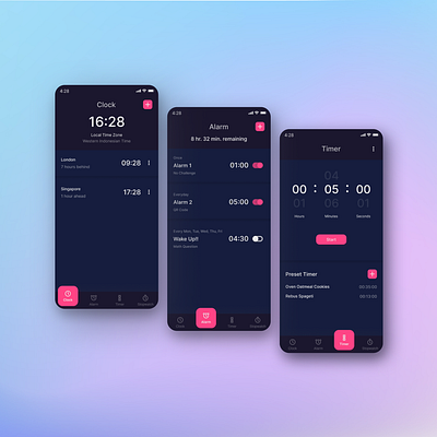 Clock App UI app design mobile ui ux