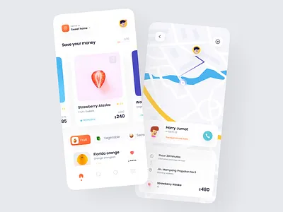 Food Delivery App app clean delivery delivery app design food food app food delivery food delivery service food ordering app fruits minimal minimalist mobile nutrition ui ux