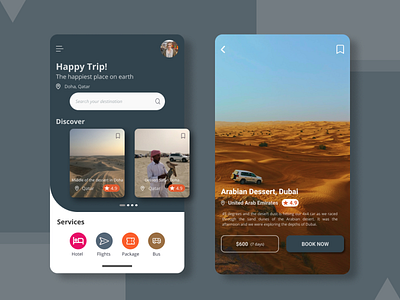 Happy Trip App Mobile UI app design mobile mobile app mobile ui travel travel app trip trip app ui uidesign uiux ux