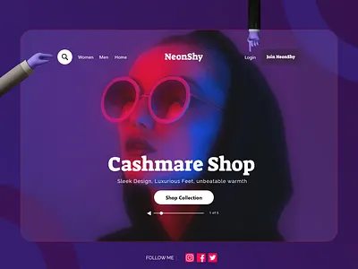 NeonShy Home Screen concept header home page home screen homepage design illustration ui web webdesign website website design