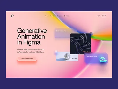 Generative Animation in Figma on Skillshare abstract animation c4d cinema 4d clean design figma generative gradient graphic graphics neomorphism skillshare ui ux web website сайт
