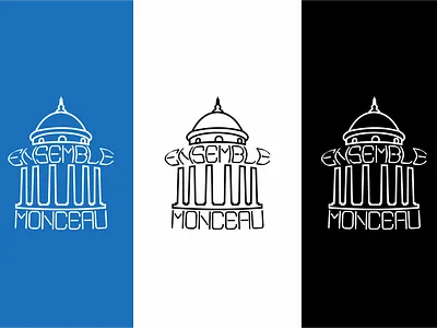 ENSEMBLE MONCEAU design illustration line art logo love music orchestra paris vector