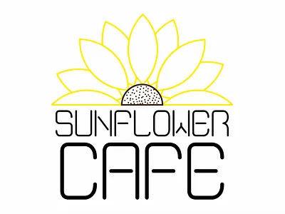 SUNFLOWER CAFE design flower illustration line art logo love