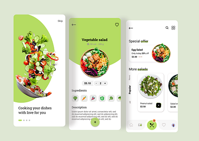 Ui Mobile (salad food) design mobile app mobile ui ui ui design ux