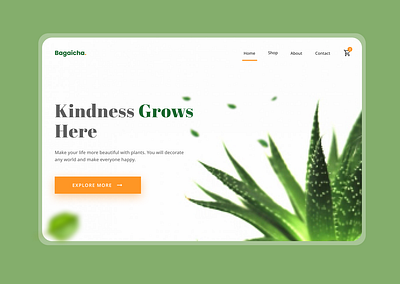 bagaicha abovethefold designchallenge indoor plant landing page design landingpage plant plant design