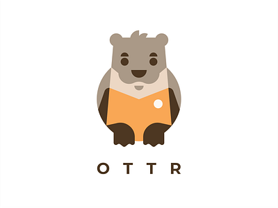 OTTR animal branding cartoon character cute nutria otter sign