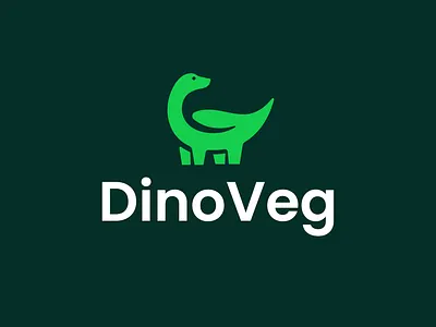 dinoveg animal clever creative design dinosaur food green health healthy leaf logo minimal organic simple