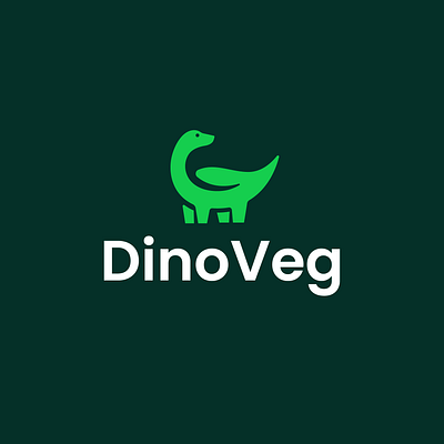 dinoveg animal clever creative design dinosaur food green health healthy leaf logo minimal organic simple