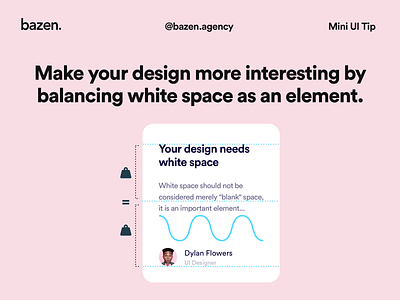 Mini UI Tip - White space as an element bazen agency card design card ui card ui design design element design elements design inspiration design thinking design tip design tips negative space padding spacing ui ui card ui cards ui design uiux ux white space