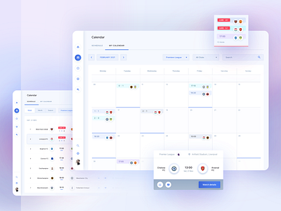 LineUp App - The matches schedule app calendar dashboad design football objectivity sketch soccer app table