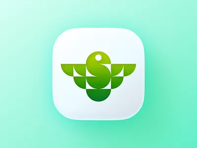 Geometric bird icon! 3d app big sur bird brand brand identity branding geometric icon illustration ios letter logo logo design logodesign mark s symbol type wings