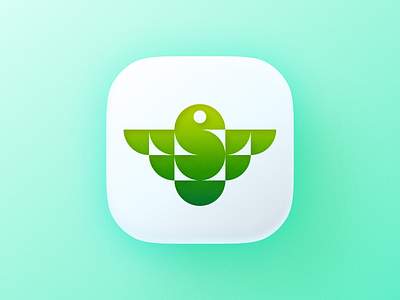 Geometric bird icon! 3d app big sur bird brand brand identity branding geometric icon illustration ios letter logo logo design logodesign mark s symbol type wings