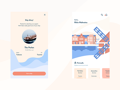 Ship Ahoy! app design illustration shipping ui ux