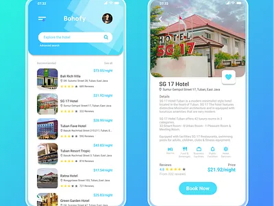 Bohofy app design ui ux