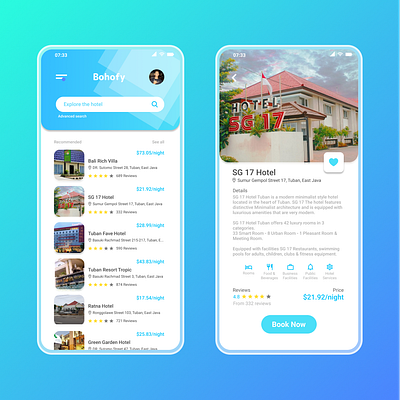 Bohofy app design ui ux