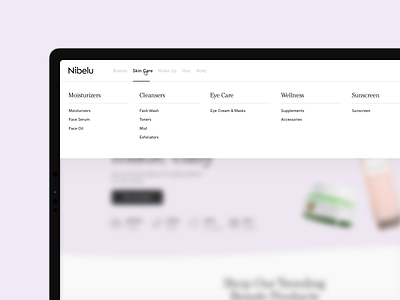 Nibelu - Beauty Marketplace 🧴 branding cosmetics design ecommerce megamenu shop shopify store submenu ui ux web