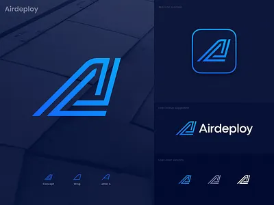 Airdeploy Approved Logo air aircraft blockchain branding code crypto deploy devops feature galaxy hub identity junction letter a logo platform software spiral takeoff wing
