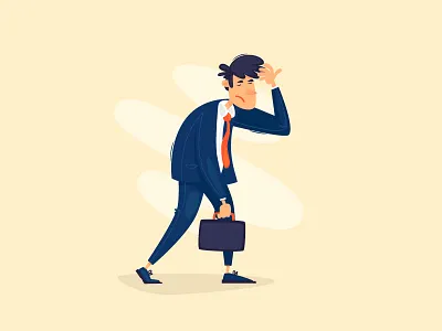 Back to work 2d back to work business businessman cartoon character document flat hardwork illustration money office office life suit suitcase tired vacation vector work workplace