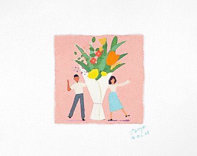 Couple 2021 angkritth illustration love valentine