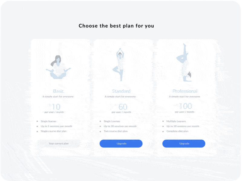 Subscription plans 2d animation 2danimation basic cursor mouse payment premium professional selected signup standard sub navigation sub plans subscription upgrade yoga yoga app yoga girl yoga mat yoga pose