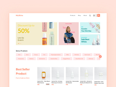 Skincare Shop - My Skins clean design design ecommerce marketplace shop simple design skincare ui website design