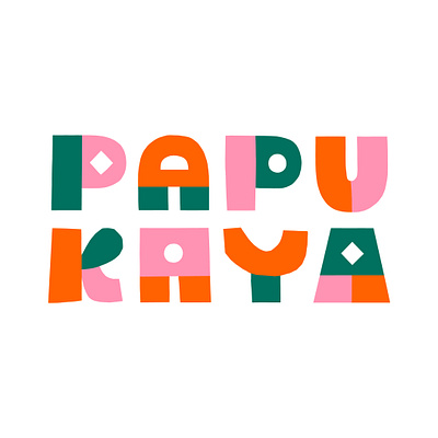 Papercut logo for Papukaya colorful colorful design colorful logo flat color friendly fun illustration leena kisonen logo logodesign naive papercut scandinavian