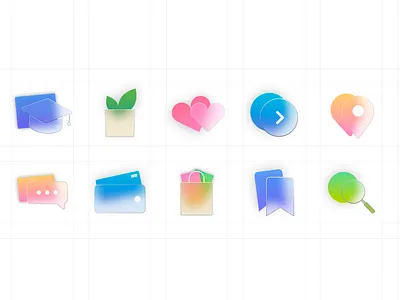Glass Icons glass glassmorphism icons ui ui design