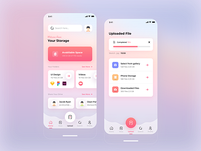 My-Drive apple apple design application blur bg creative design flatdesign greadient ios design minimal mobile mobile app space storage ui ui design uiux ux ux ui uxdesign