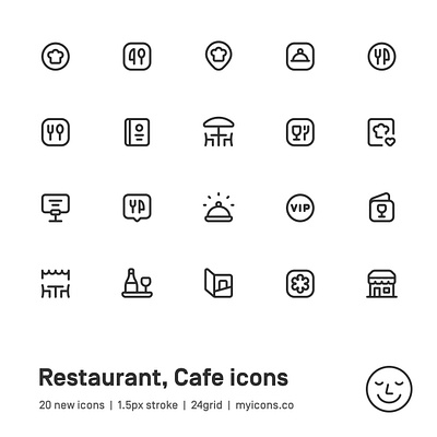 Myicons✨ — Restaurant, Cafe vector line icons pack essential icons icon design icon pack icons icons design icons pack interface icons line icons sketch sketchicons ui ui design ui designer ui icons ui kit ui pack ui set web design web designer web ui