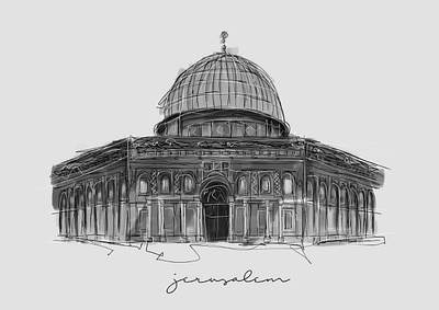 Dome of The Rock building paint buildings digital painting fineart illustration lineart portrait art portrait illustration portrait painting scribble scribble art urban sketch urban sketching