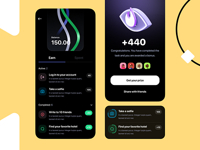 Neo Wallet 3d balance bank clean concept crypto dailyui design flat history illustration profile quest transaction ui user inteface ux wallet wallet app wallet ui