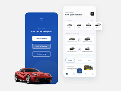 Vehicle History Exploration app blog blue clean concept design ios minimal navigation responsive ui ux white