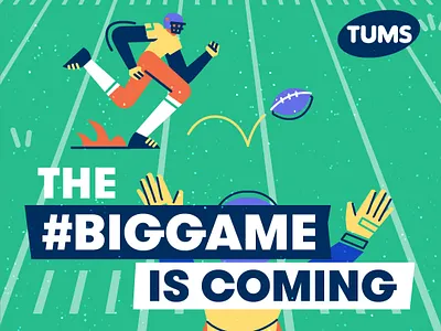 The Super Bowl is coming! american football bingo characters commercial emoji football game iconography icons illustration panic studio retro sports superbowl tums