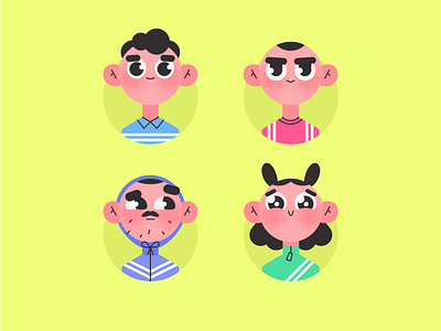 Avatars for team avatar character design face flat girl illustration man people person sketch team vector woman