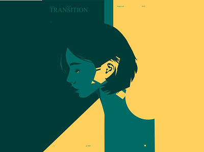 Transition abstract composition girl girl illustration girl portrait illustration laconic light lighting lines minimal portrait illustration poster poster art