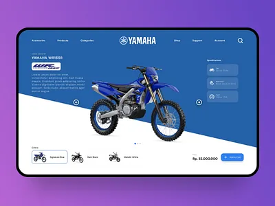 Yamaha Motor Website - Exploration cross bike cross country honda mechines website motor motor trail oto webdesign otomotive web product detail product detail page supermoto trialmotor uidesign webdesign yamaha website yamahamotor