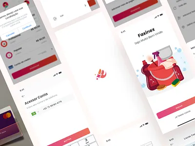 App Faxinex andriod app brasil clean design illustration ios minimal typography ui ux