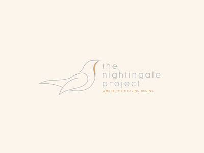 The Nightingale Project bird branding color palette design lockup logo nursing podcast podcast logo podcasting simple typography