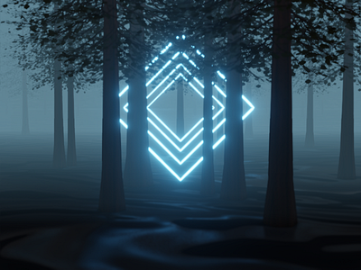 Neon Forest 3d 3d illustration blender branding design emission illustration jungle render tree trees trendy twinbrosco