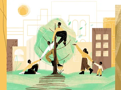 G.I.F.T. Kansas City 01 buildings change character growth illustration prosperity tree