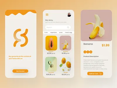 Grocery store App UI android app experience design figmadesign grocery app interaction interfacedesign ios app ui uidesign userinterface