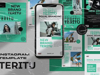 Teritu Instagram Template branding design illustration instagram instagram post instagram stories instagram template typography