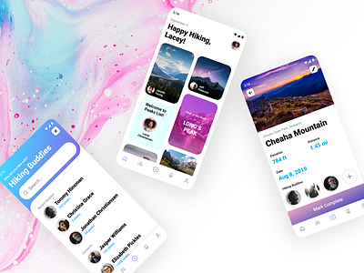 Peaks List android app buddies gallery hiker hikers hiking mobile mobile app mobile design mobile ui mobile ux mountain mountains navbar peaks photos product design search tabbar