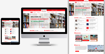 Website design for canadian university of bangladesh design illustration infographics minimal ui ux vector web website design