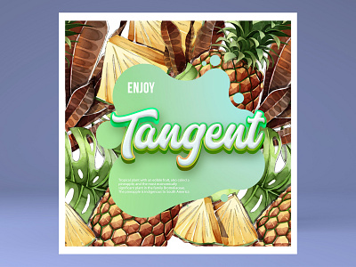 Tangent Label design fresh illustration label logo package design pineapple typography