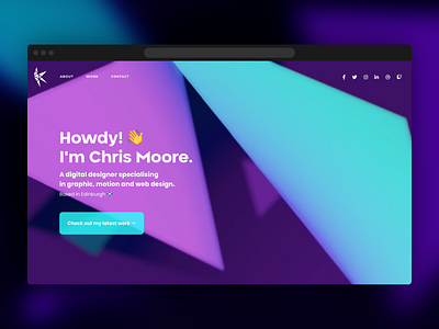 New Portfolio Site abstract edinburgh homepage video personal branding personal portfolio portfolio portfolio design portfolio site purple turquoise webflow website website design