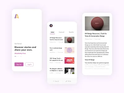 Blog App UI Concept android app blog concept mobile ui design uiux ux design