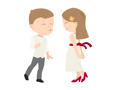 My wedding illustration figures boy cute emotions girl illustration love people wedding