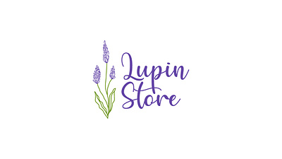 Lupin Store botanical feminine flower flower logo hand drawn hand made logo lupin natural script